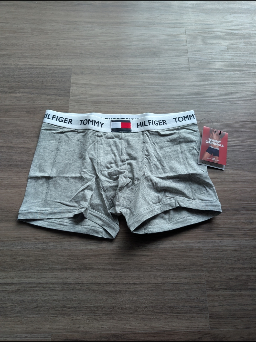 Tommy Hilfiger Light Gray Men's Cotton Boxer Briefs with Branded Waistband